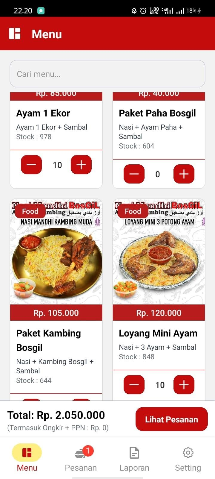 Pesan Bosgil screen 1